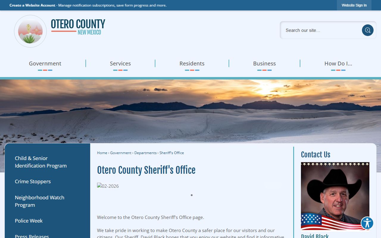 Otero County arrest records Sheriff's Office information for arrest and charge records