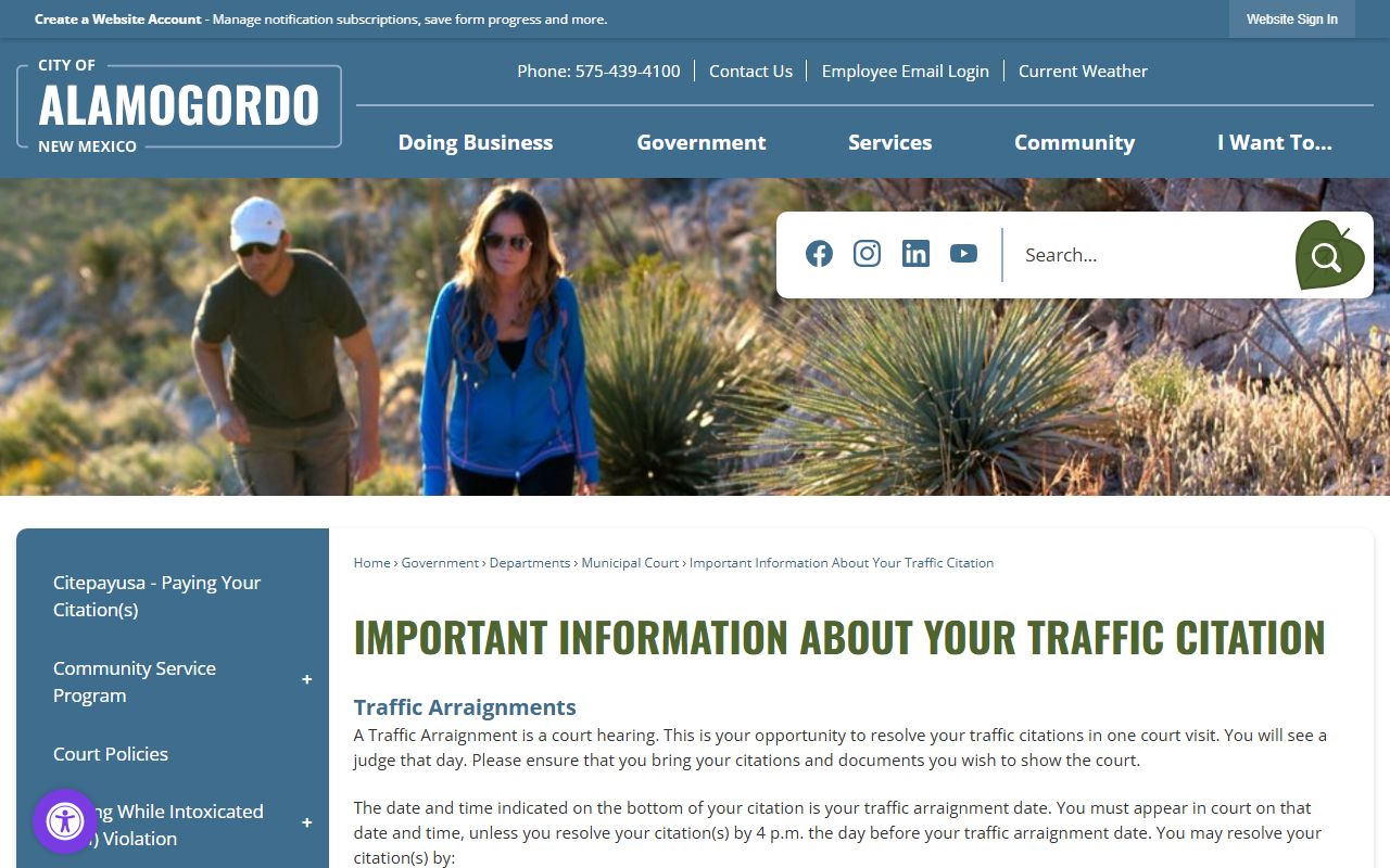 Otero County arrest records court charges Alamogordo traffic arraignment information
