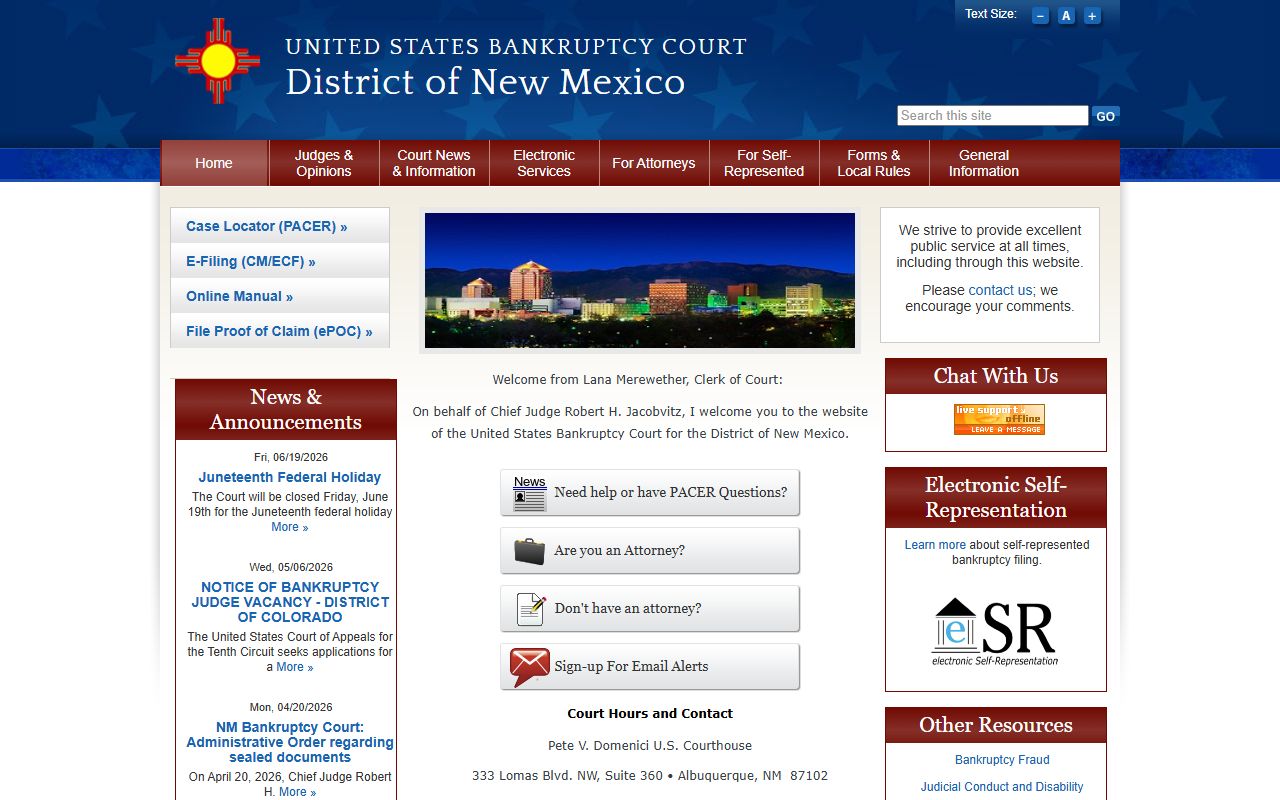 Otero County criminal court records separate federal bankruptcy court resource