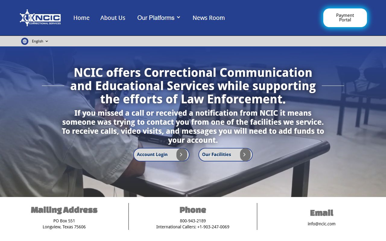 Otero County inmate records NCIC telephone vendor website