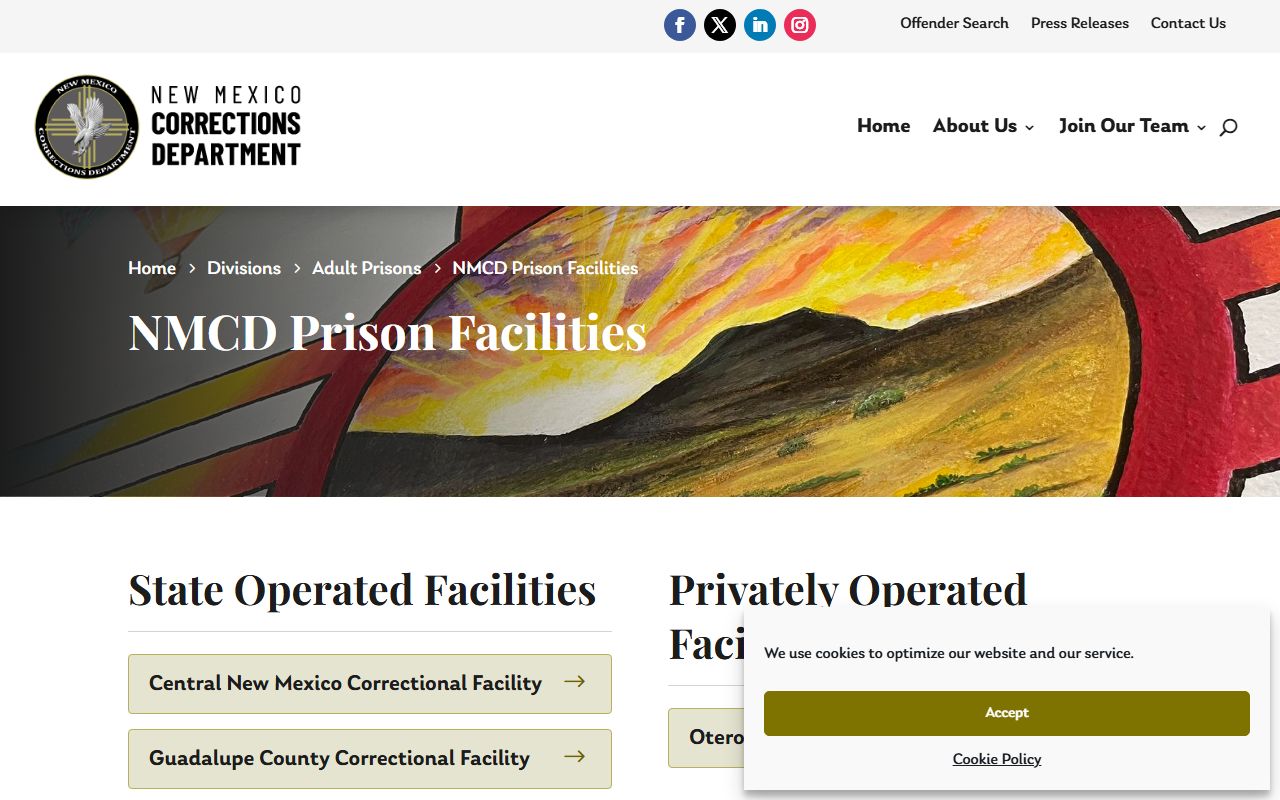 Otero County court records NMCD prison facility information