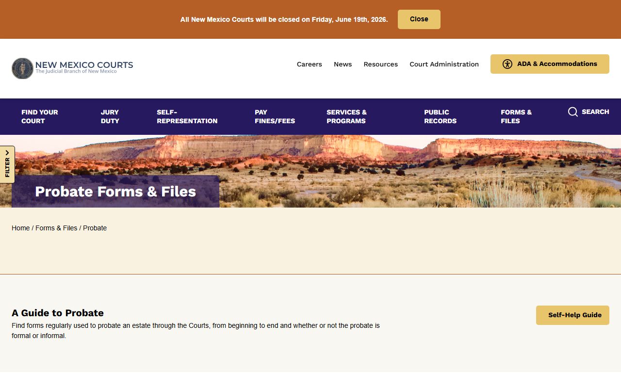Otero County probate records state probate forms page