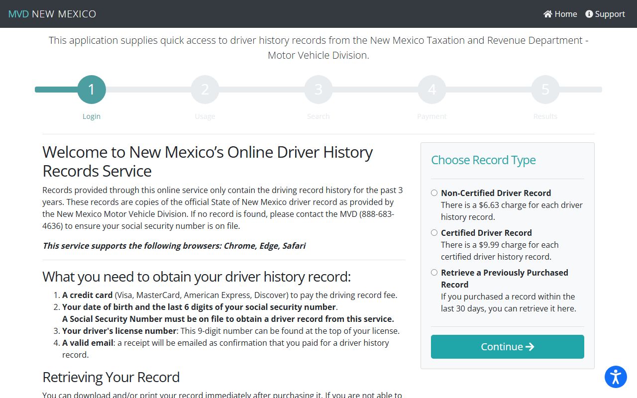 Otero County traffic court records New Mexico driver history distinction